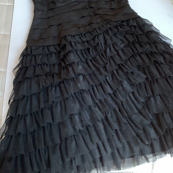 London Times Black Tiered Ruffle Dress CC Coco Look - Picture 11 of 16